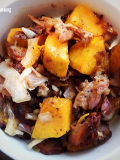 A picture of Bacon & Pumpkin Spaghetti.