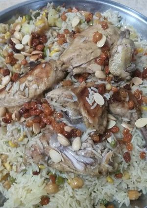 صورة لوصفة الأرز بالخضار والدجاج