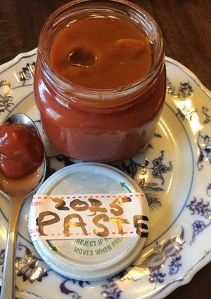 A picture of California Farm Organic Tomato Paste.