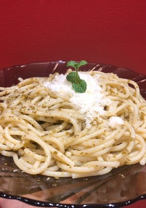 Una foto de Pasta al pesto