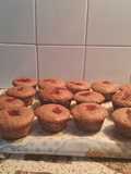 Muffins veganos de bananas y cacao rellenos con mermelada de membrillo