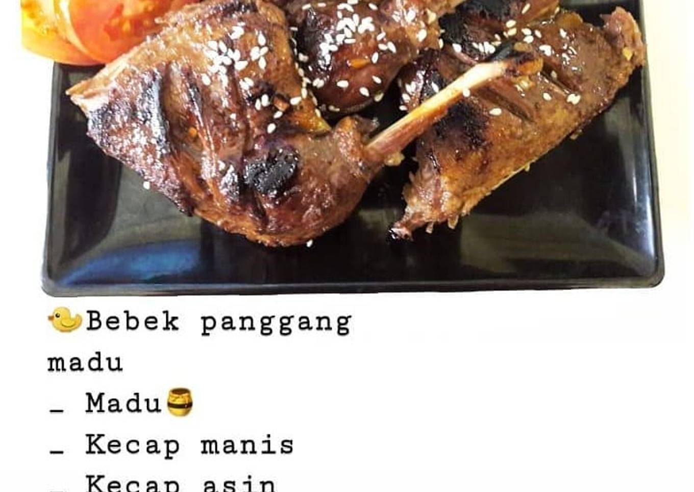 Bebek panggang teflon madu simple