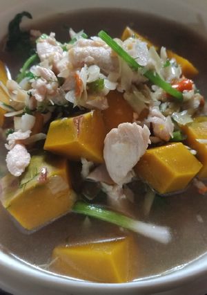 รูปของ อ่อมไก่ใส่ฟักทอง