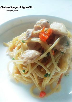 Foto resep Chicken spagethi aglio olio