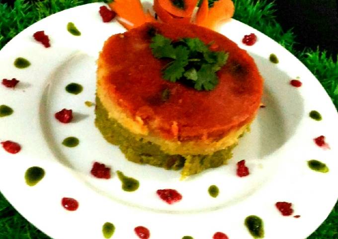 How to Make Favorite Tri colour rawa cake