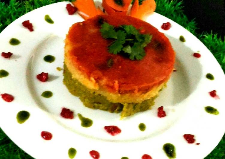 Step-by-Step Guide to Prepare Quick Tri colour rawa cake