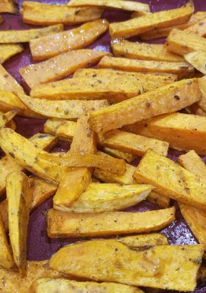 A picture of Sweet potato wedges.