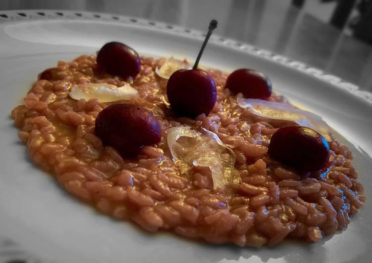 Risotto alle ciliegie e raspadura 🍒🧀