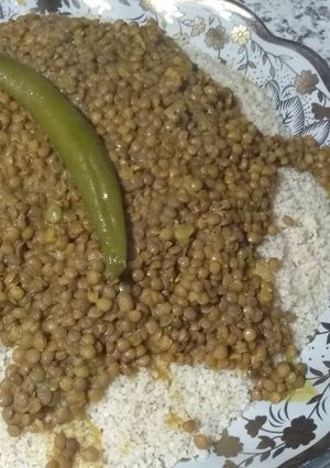 صورة لوصفة كسكس بالبلبولة والعدس