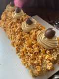 Roll Cake Mocha Nougat with Cashew