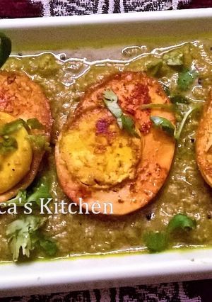 A picture of Dim Posto (Egg in Poppy Seeds Gravy - Bengali Style).