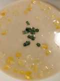 Chilled coconut and corn soup
