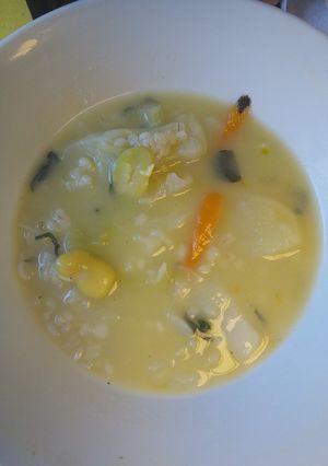 Una foto de Sopita de Morón americano