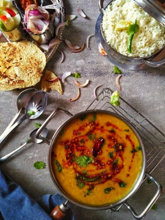 A picture of Burnt Garlic Dal Fry.