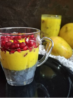 A picture of Mango chia pudding.