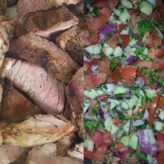 A picture of Nyama Choma with Kachumbari.