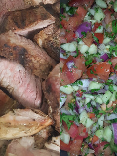 A picture of Nyama Choma with Kachumbari.