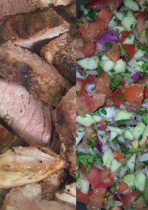 A picture of Nyama Choma with Kachumbari.