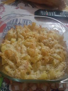 Una foto de Patatas gratinadas con queso y bacon