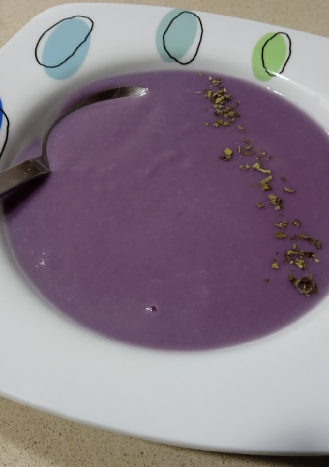 Una foto de Puré morado