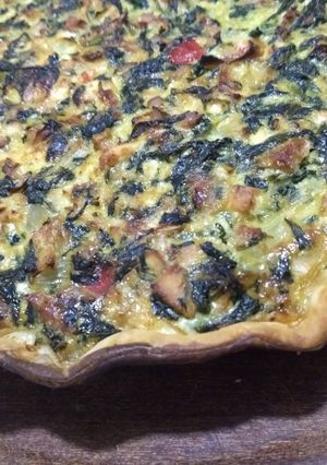 Una foto de Tarta de pollo y espinacas