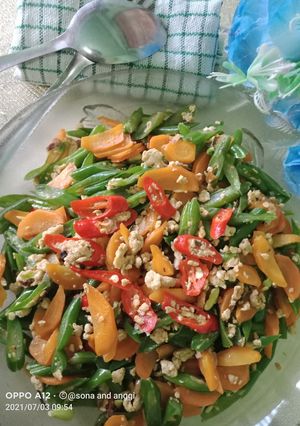Foto resep Saute Buncis wortel telur