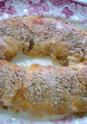 Una foto de Rollo de hojaldre de jamón y queso