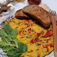 Savanyúkáposztás, paprikás vegán omlett-レシピのメイン写真