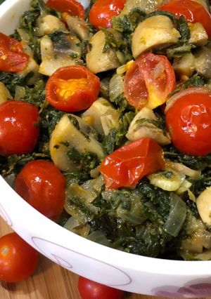 A picture of Mushroom Methi With Cherry Tomatoes – Perfect Winter Lunch Recipe.