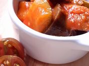A picture of tomatoes and courgette