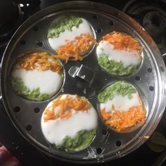 A picture of Triple colour idli.