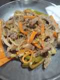 Salteado de verduras con carne 🥕🫑🍆🥩