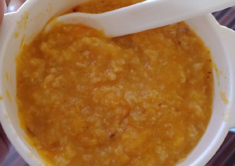 Langkah Mudah untuk Membuat Mpasi bubur tim wortel salmon 9bulab Anti Gagal