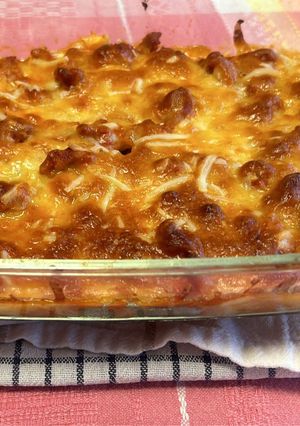 Una foto de Lasaña hecha con calabacín rellena de carne