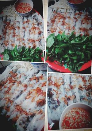 Hình của món Bánh cuốn tráng chảo.