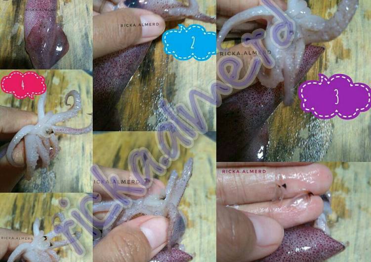 Tips Membersihkan mulut cumi cumi🐙