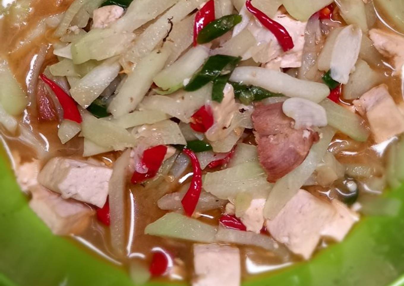 Tumis labu dan tahu sutera