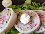 Potas rellena de langostinos y delicias de mar
