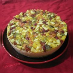 A picture of Mixed fruit cheese cake.(No bake).