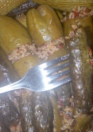 صورة لوصفة محشي مشكل كوسة بدنجان فلفل ورق خس