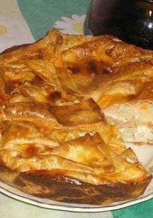 Фото Пирог из лаваша (с сулугуни, укропом и картошкой).