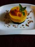Panacota de mango y base de galleta