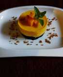 Panacota de mango y base de galleta