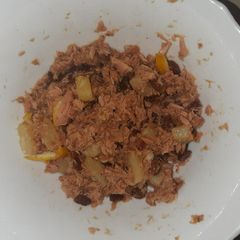 A picture of Tuna salad with fruits.