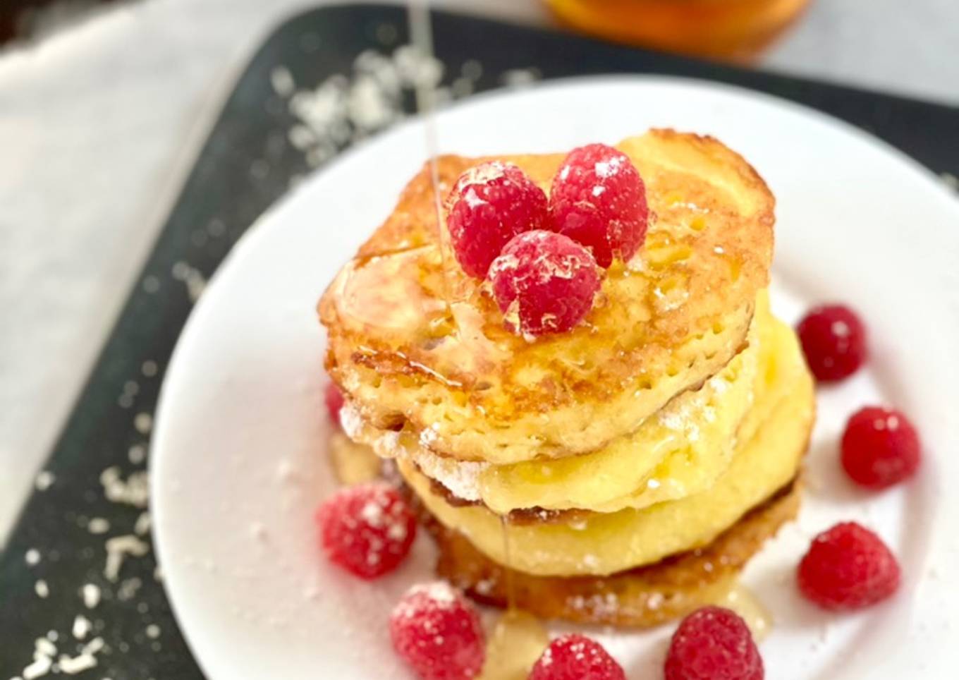 Pancakes à la farine de riz et noix de coco