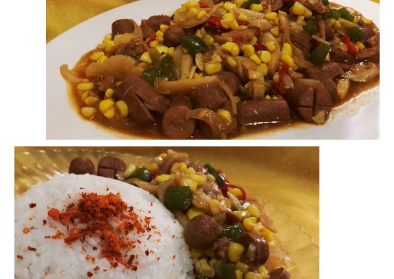 Tumis JJS (Jamur Jagung Sosis)