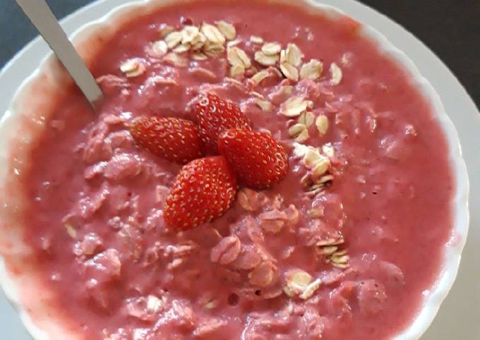 Mon porridge aux fraises de mon jardin