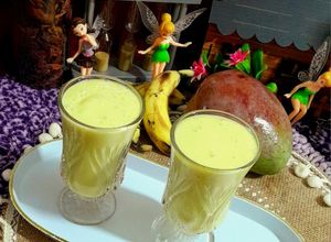 صورة لوصفة كوكتيل مانجو بالحليب والموز
