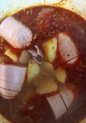 Házi sonkás szafaládés paprikás krumpli recept fotója