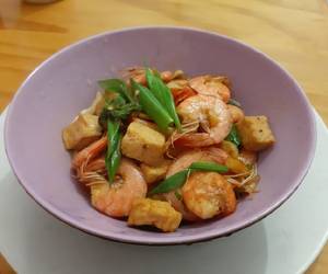 Resep mudah Udang Tahu Tumis Pedas Manis Paling Enak